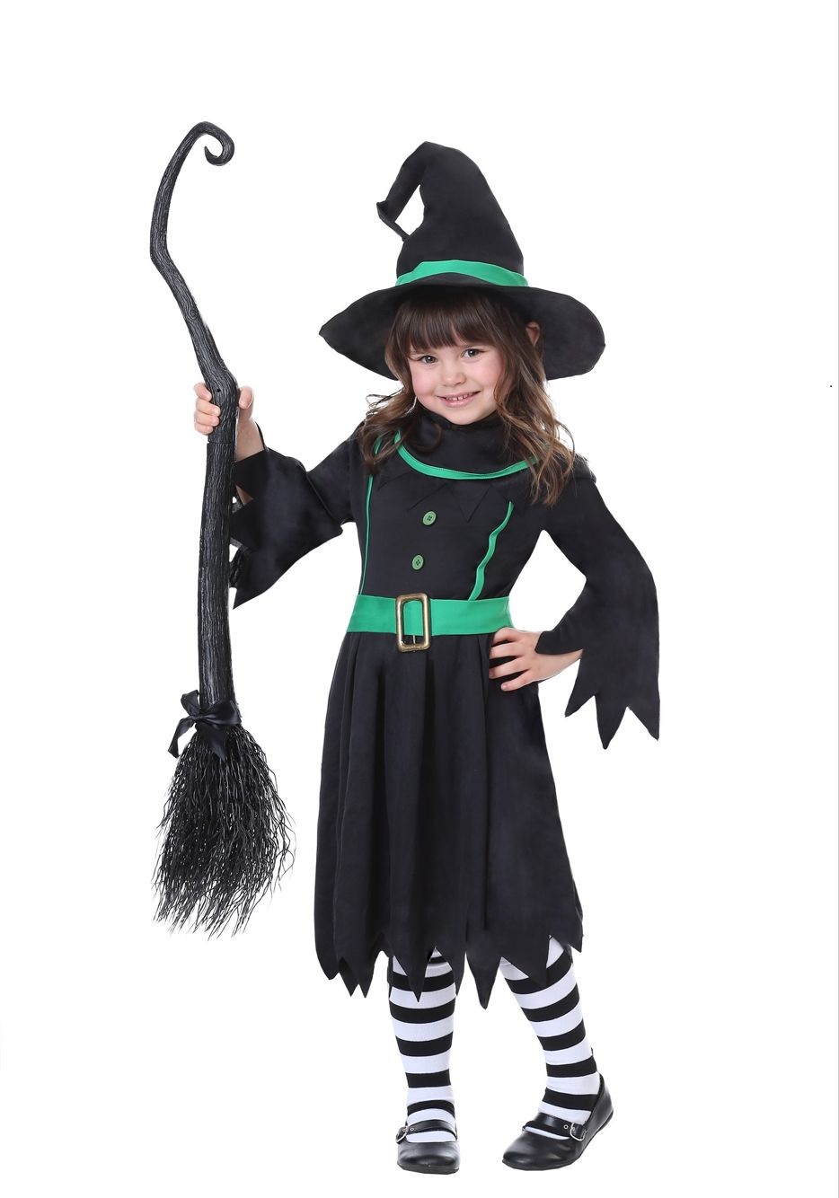 F68141 3PCS Naughty Black Witch Dress Halloween Masquerade Cosplay Girls Costume